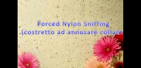  Forced Nylon Foot Smelling (ItalFetish)